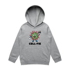 Cell-fie Cell Selfie Kids AS Colour Hoodie Grey Marle Kids Hoodie Printed In Australia Science