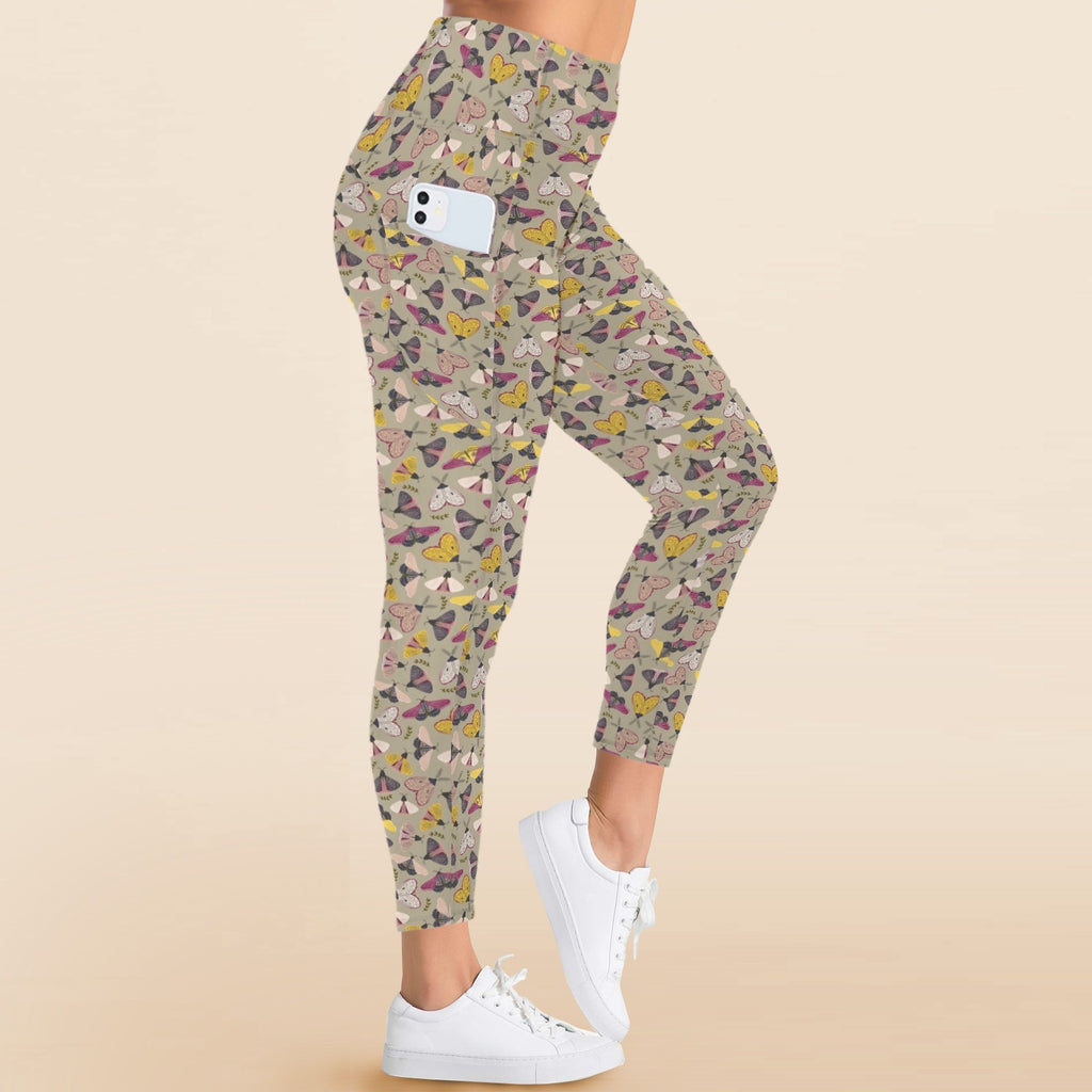 Pretty Moths Women's High Waist Pockets Yoga Leggings