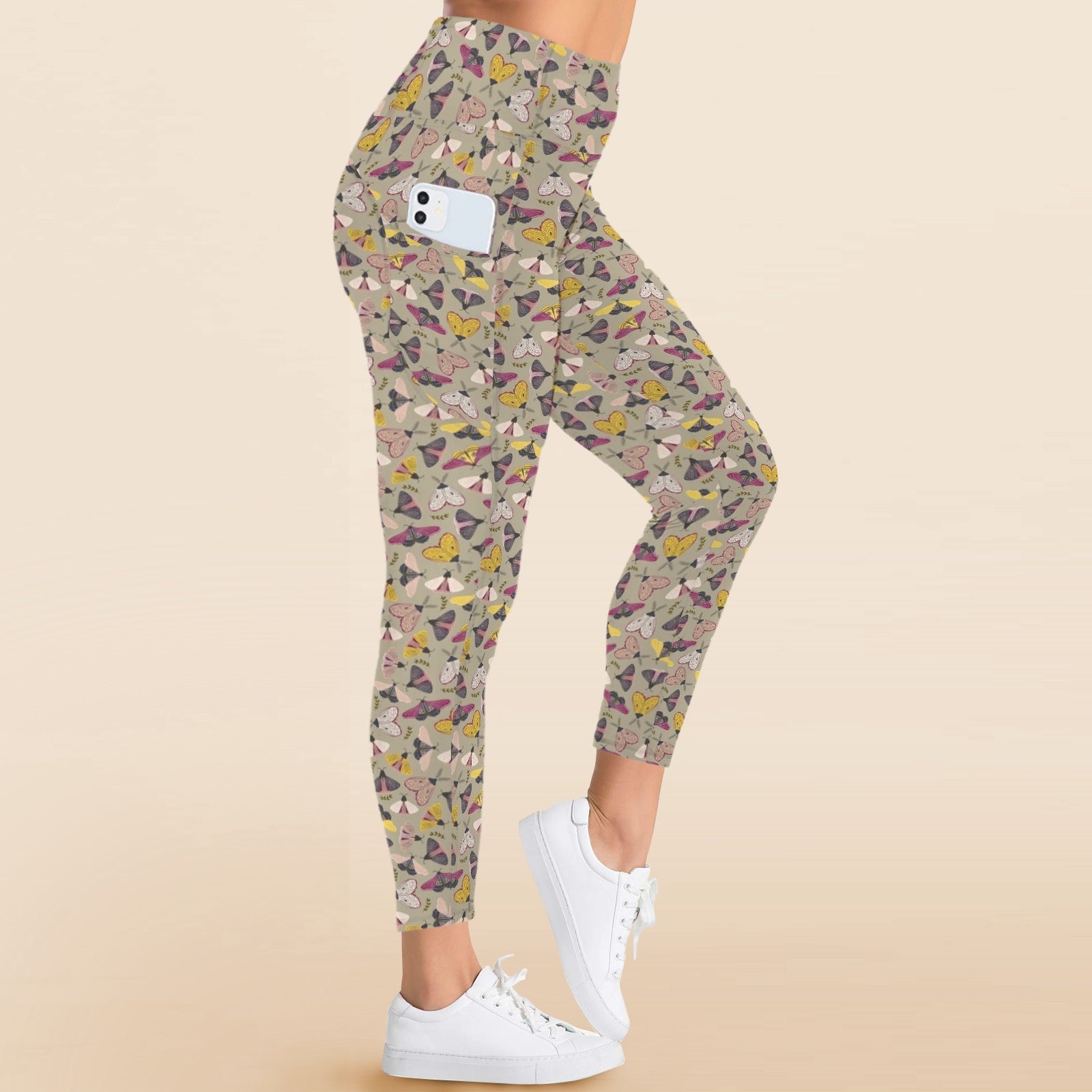 Pretty Moths Women's High Waist Pockets Yoga Leggings