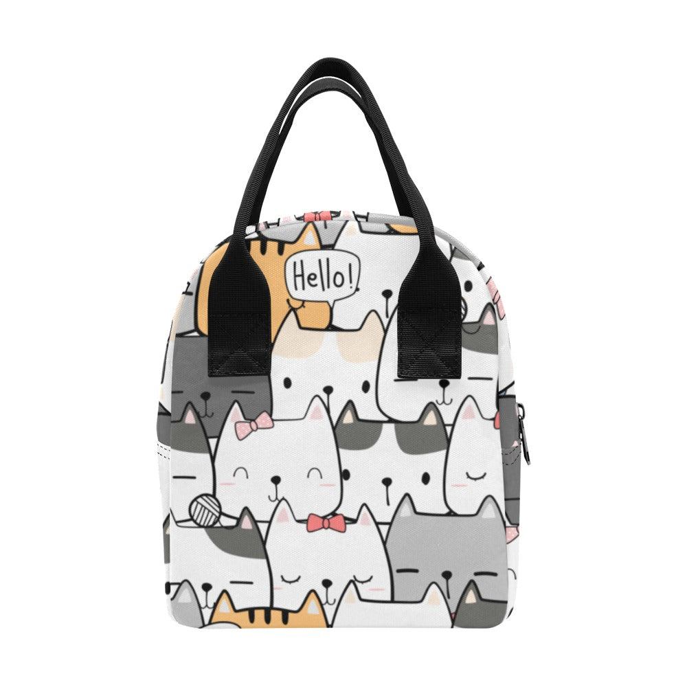Cat Hello - Zipper Lunch Bag Zipper Lunch Bag Printed Offshore
