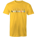 Guitars, I'll Take One In Every Colour - Mens T-Shirt Yellow Mens T-shirt Music Printed In Australia