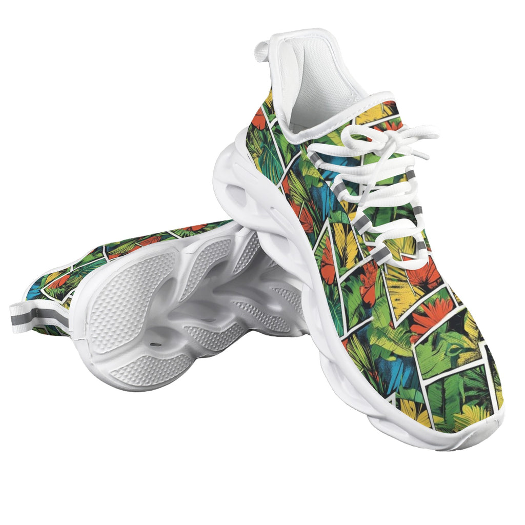 Tropical Comic Book Style Men's Twisted Sole Sneakers