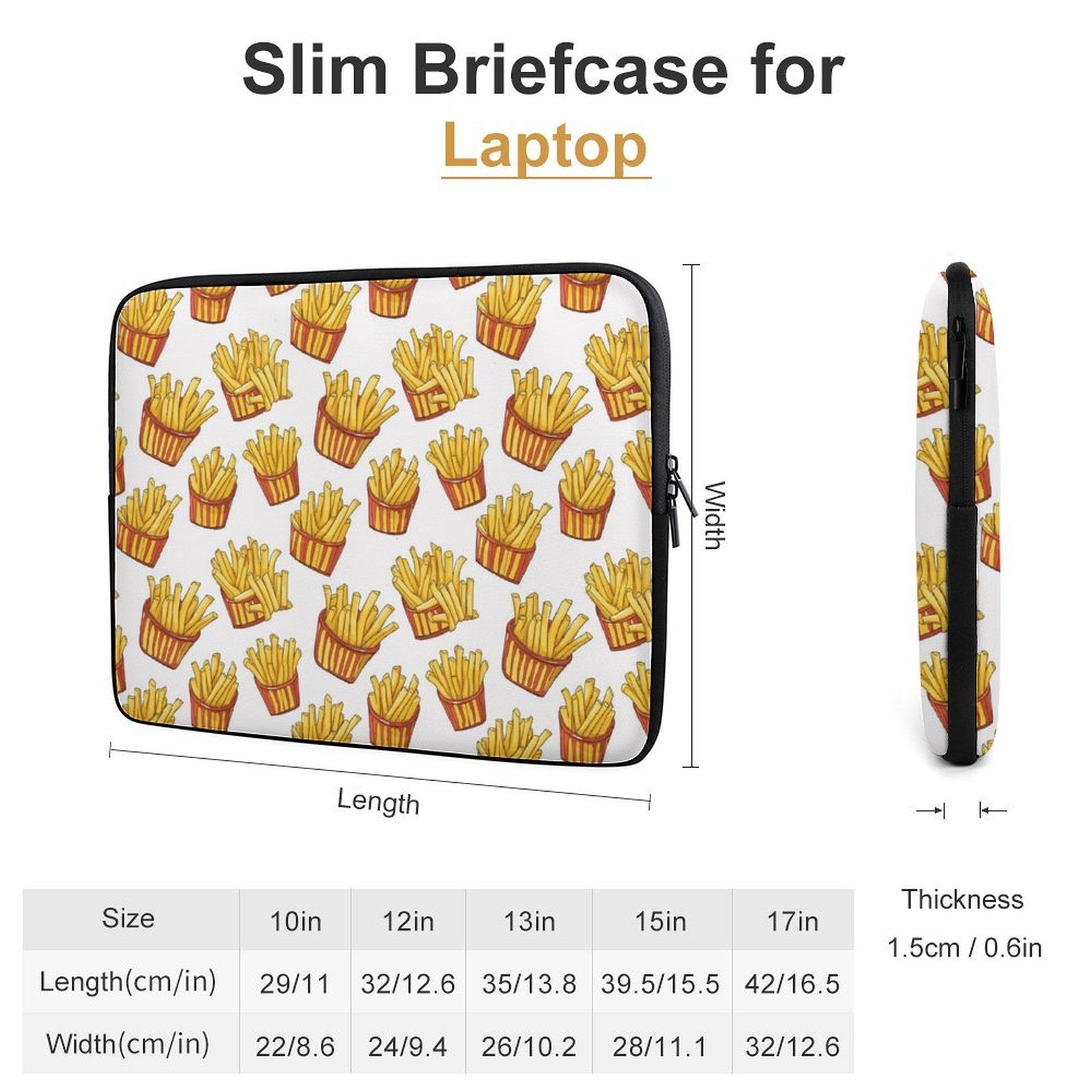 French Fries - Laptop Sleeve (Multiple Sizes)