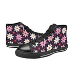 Pink Daisy Women's High Top Canvas Shoes Womens Classic High Top Shoes Plants Printed Offshore