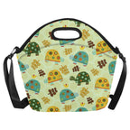 Retro Turtles - Neoprene Lunch Bag Neoprene Lunch Bag Printed Offshore