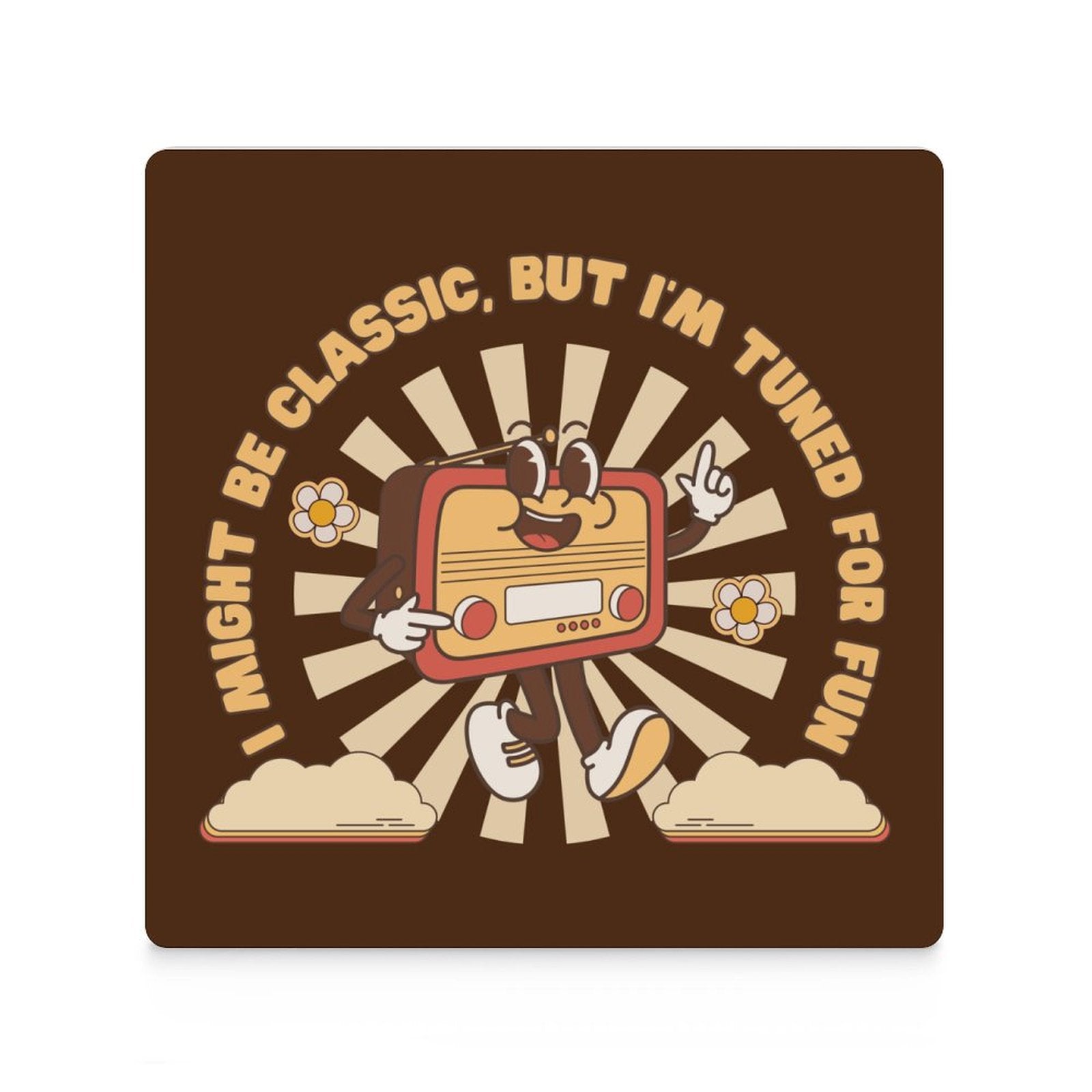 Classic Radio - Ceramic Coasters (Square) Ceramic Coasters Printed Offshore Retro