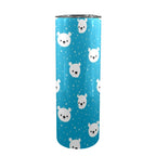 Bears On Blue - 20oz Tall Skinny Tumbler with Lid and Straw