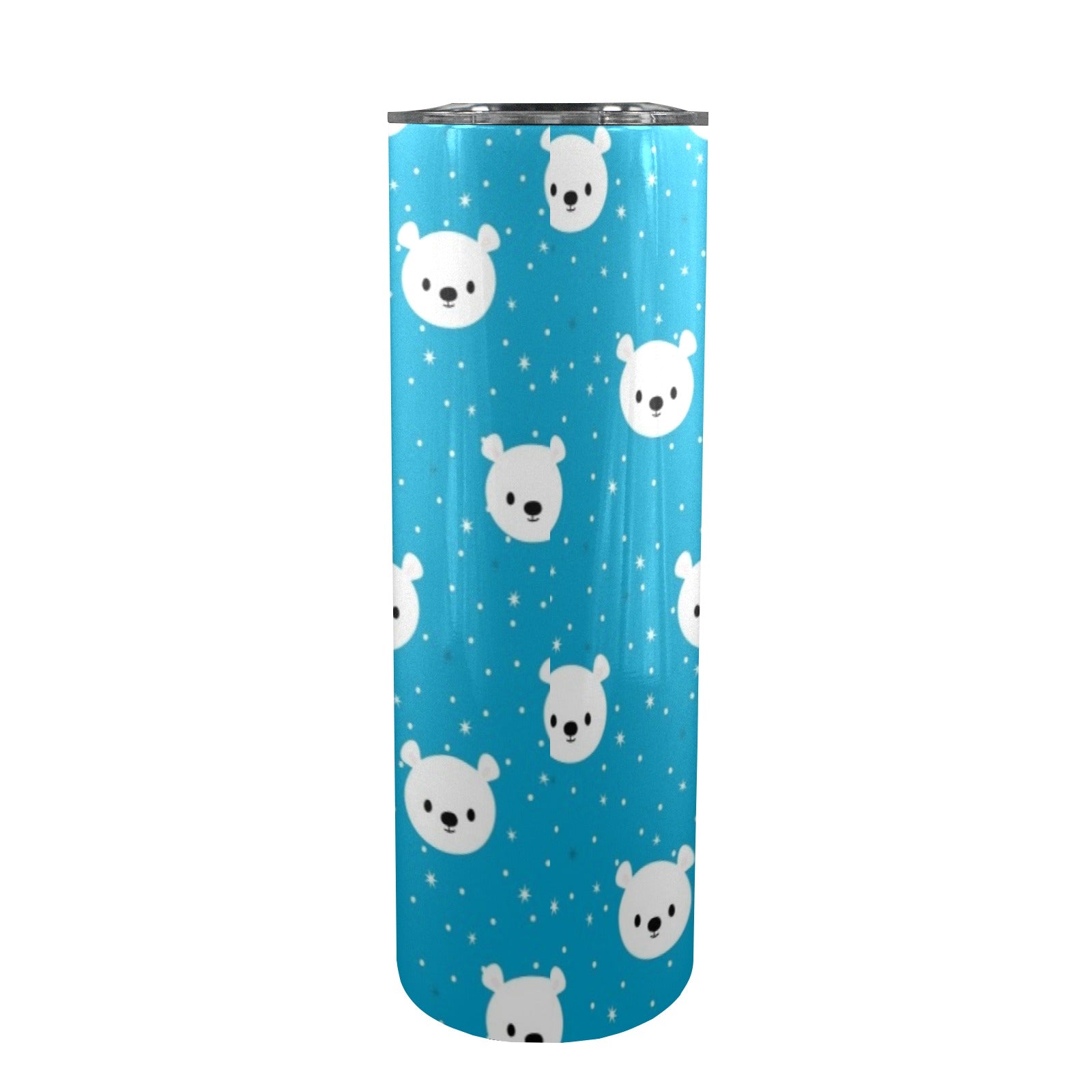 Bears On Blue - 20oz Tall Skinny Tumbler with Lid and Straw