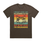 In My Head I'm Drumming - AS Colour Heavy Faded Tee