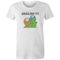 Snailing It Women's AS Colour T-shirt White Womens T-shirt Fitness Printed In Australia