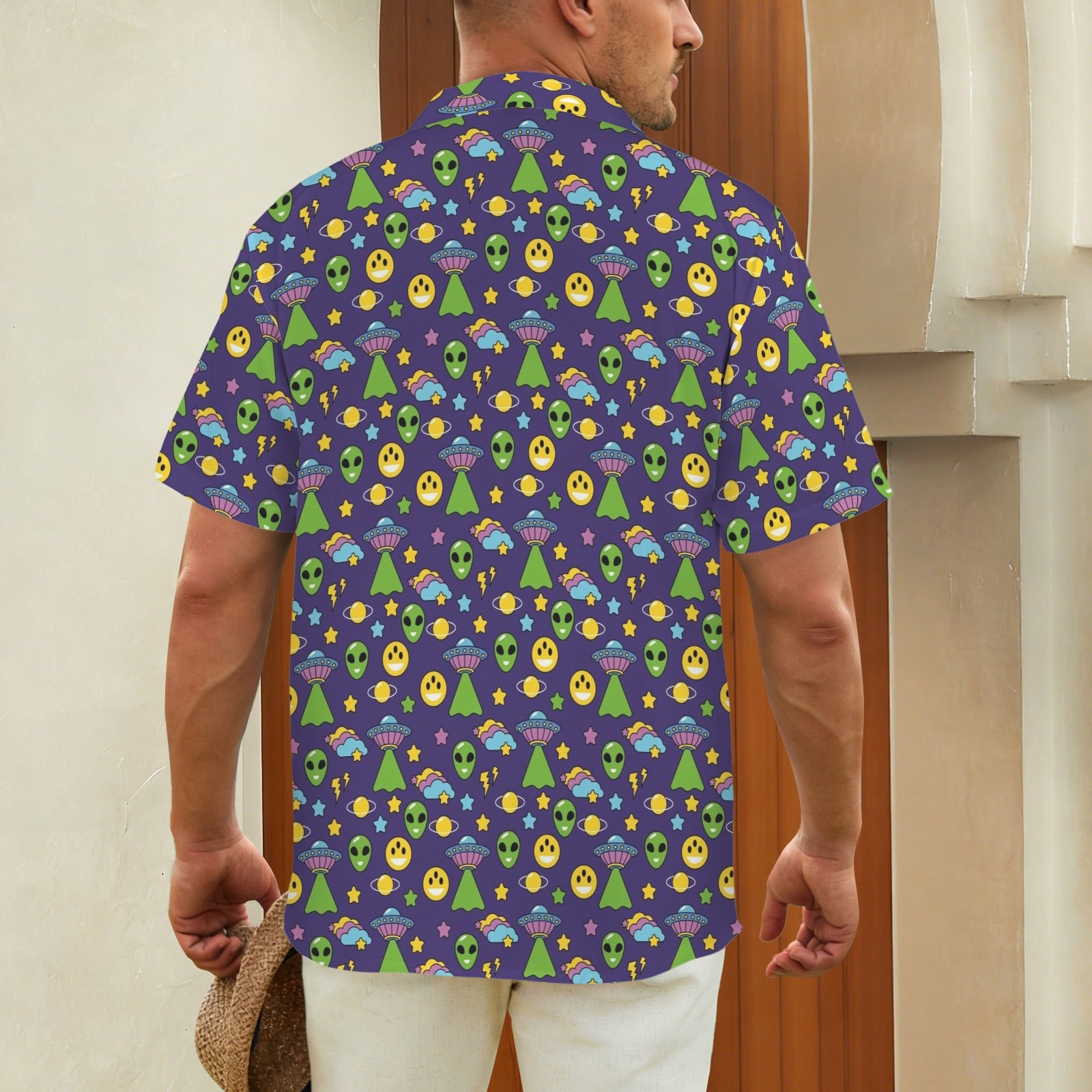 Groovy Alien And UFO Men's Hawaiian Shirt