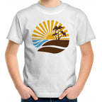 Retro Sunset - Kids Youth T-Shirt White Kids Youth T-shirt Printed In Australia Retro Summer