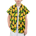 Cool Pineapples Senior Kids Hawaiian Shirt Senior Kids Hawaiian Shirt 8-15 Food Printed Offshore