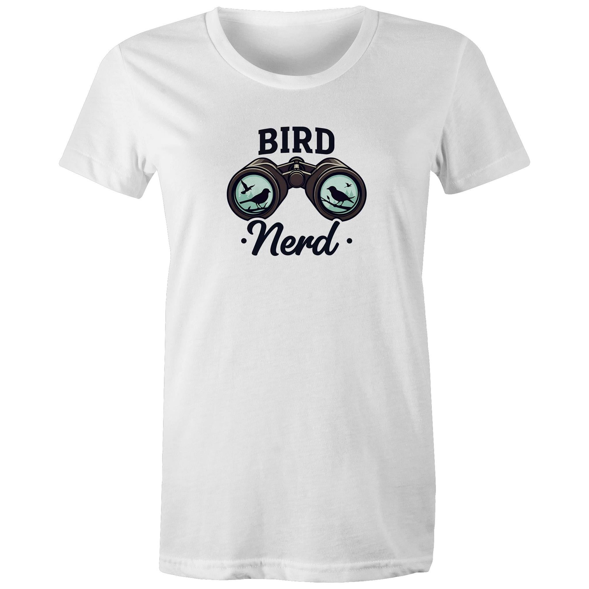 Bird Nerd - Womens T-shirt White Womens T-shirt animal Printed In Australia