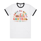 I Have No Shelf Control, Books - Staple Ringer Tee White Black Ringer T-Shirt Printed In Australia Reading