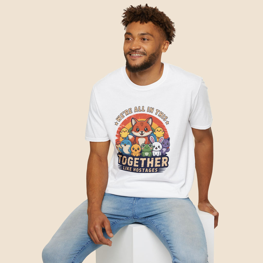 Cute Fox and Animal Friends We're All In This Together Like Hostages Unisex T-Shirt Unisex Adult T-shirt animal Globally Fulfilled