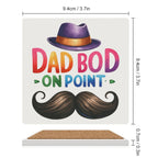 Dad Bod On Point - Ceramic Coasters (Square) Ceramic Coasters Dad Printed Offshore