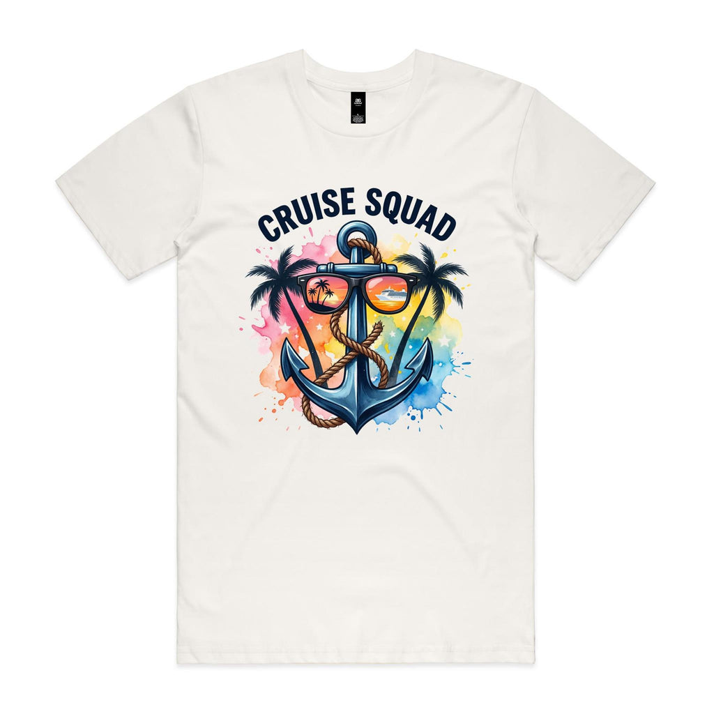 Cruise Squad, Anchor Mens Cruise T-shirt Natural Mens Cruise T-shirt Cruise Printed In Australia