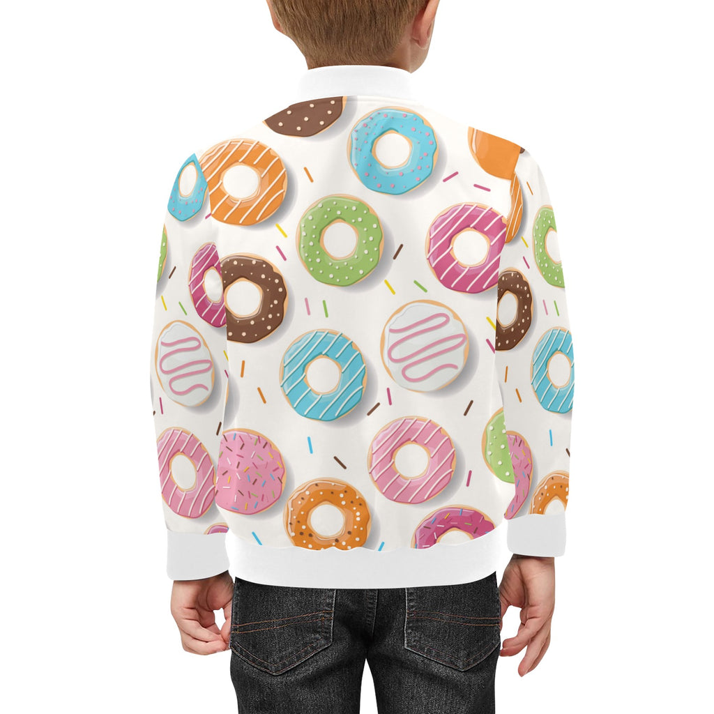Colourful Donuts Kids Bomber Jacket Kids Bomber Jacket Food Printed Offshore