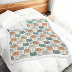 Cute Cat Faces - Double-Layer Fleece Blanket 51"x59"