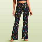 Fun Lightning High Waist Crossover Tummy Control Flare Leggings 5XL High Waist Flare Leggings comic Printed Offshore