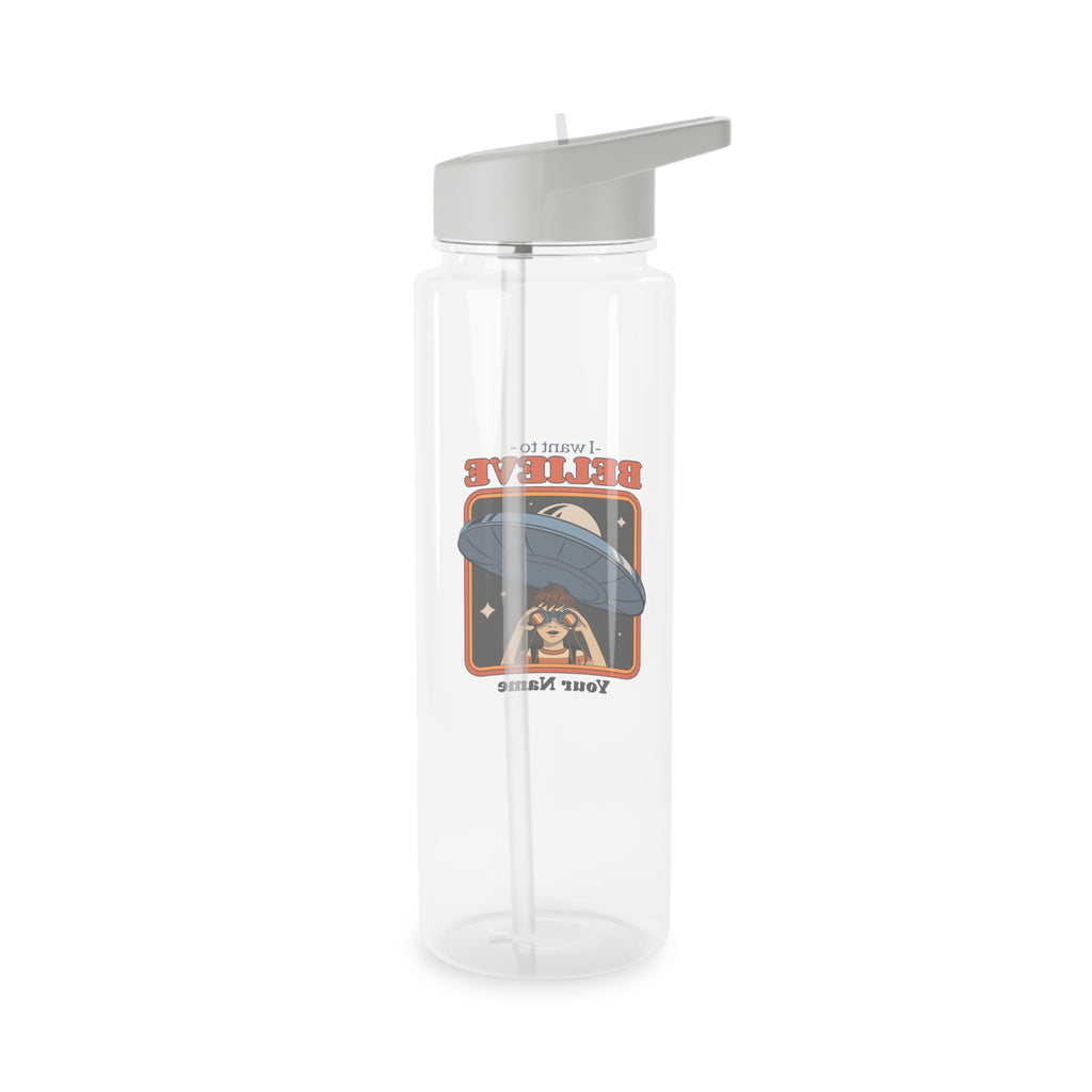 Personalised - UFO, I Want To Believe - Clear Tritan Water Bottle