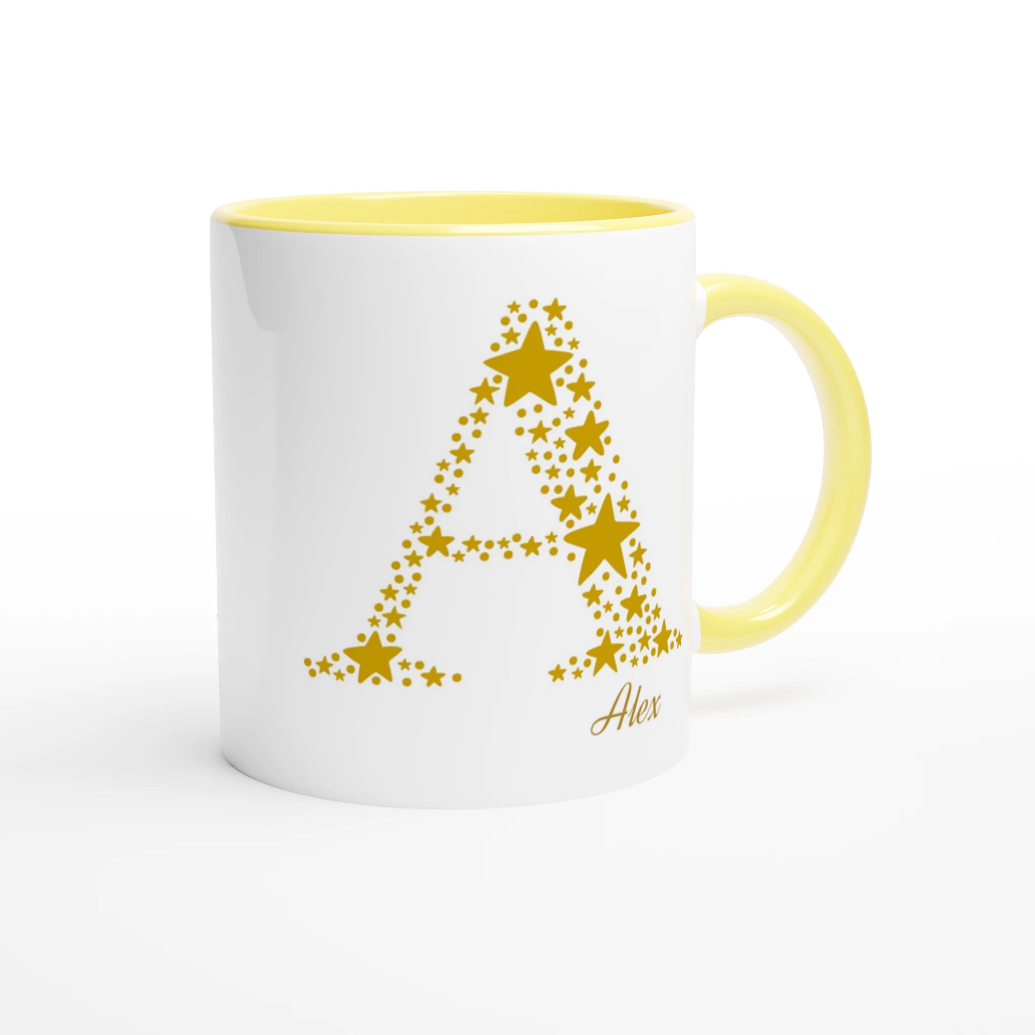 Personalised - Star Initials - 11oz Ceramic Mug, Customise, Personalise, Name, Initial Personalised 11oz Mug