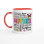 Mother Word Cloud - White 11oz Ceramic Mug with Colour Inside Ceramic Red Colour 11oz Mug Globally Fulfilled Mum