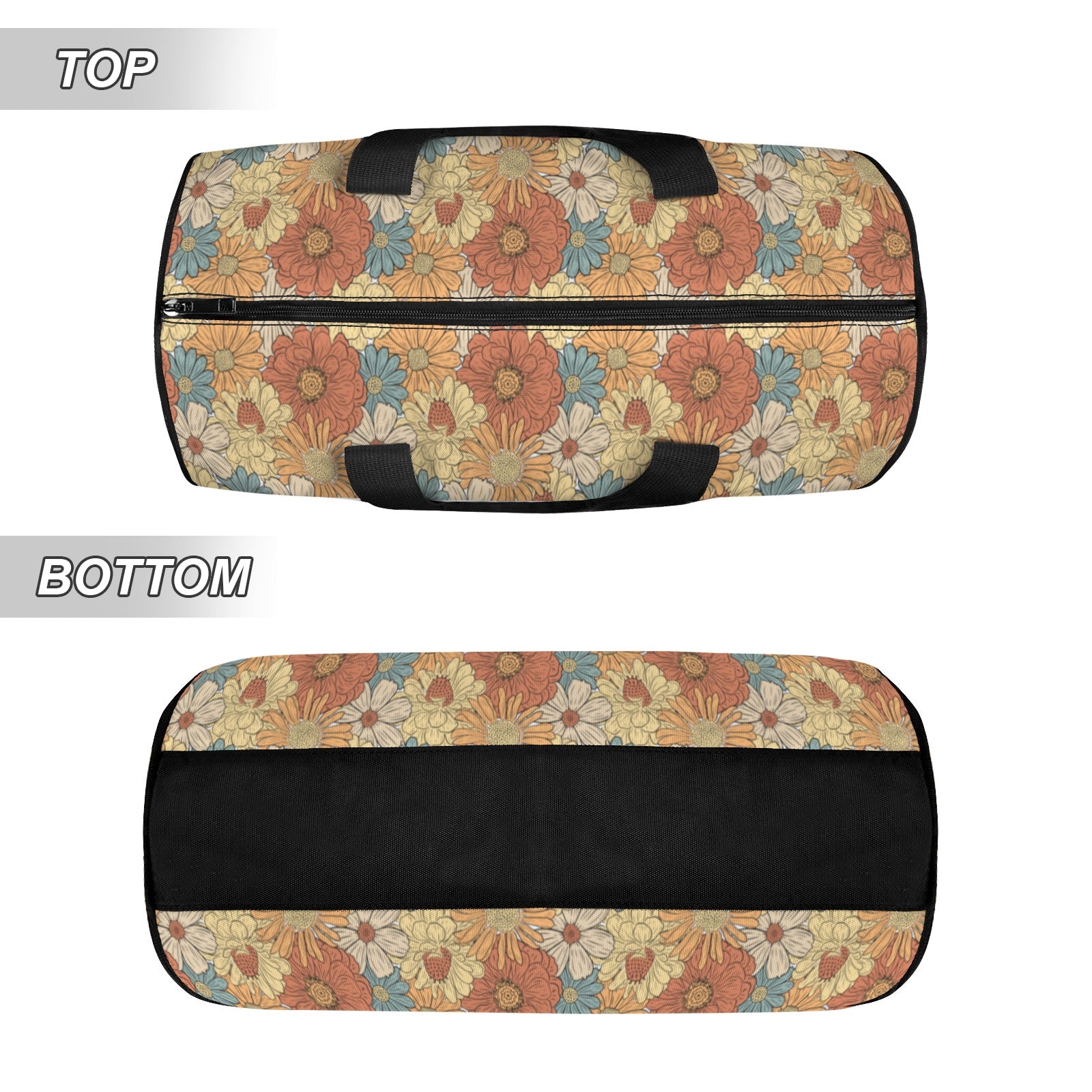Vintage Retro Floral Duffle Bag Duffle Bag Printed Offshore