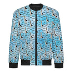 Dad Seagull Men's Casual Zip‑Up Bomber Jacket