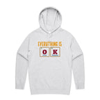 Everything Is OK, Periodic Table - Mens Hoodie White Marle Mens Hoodie Positivity Printed In Australia Science