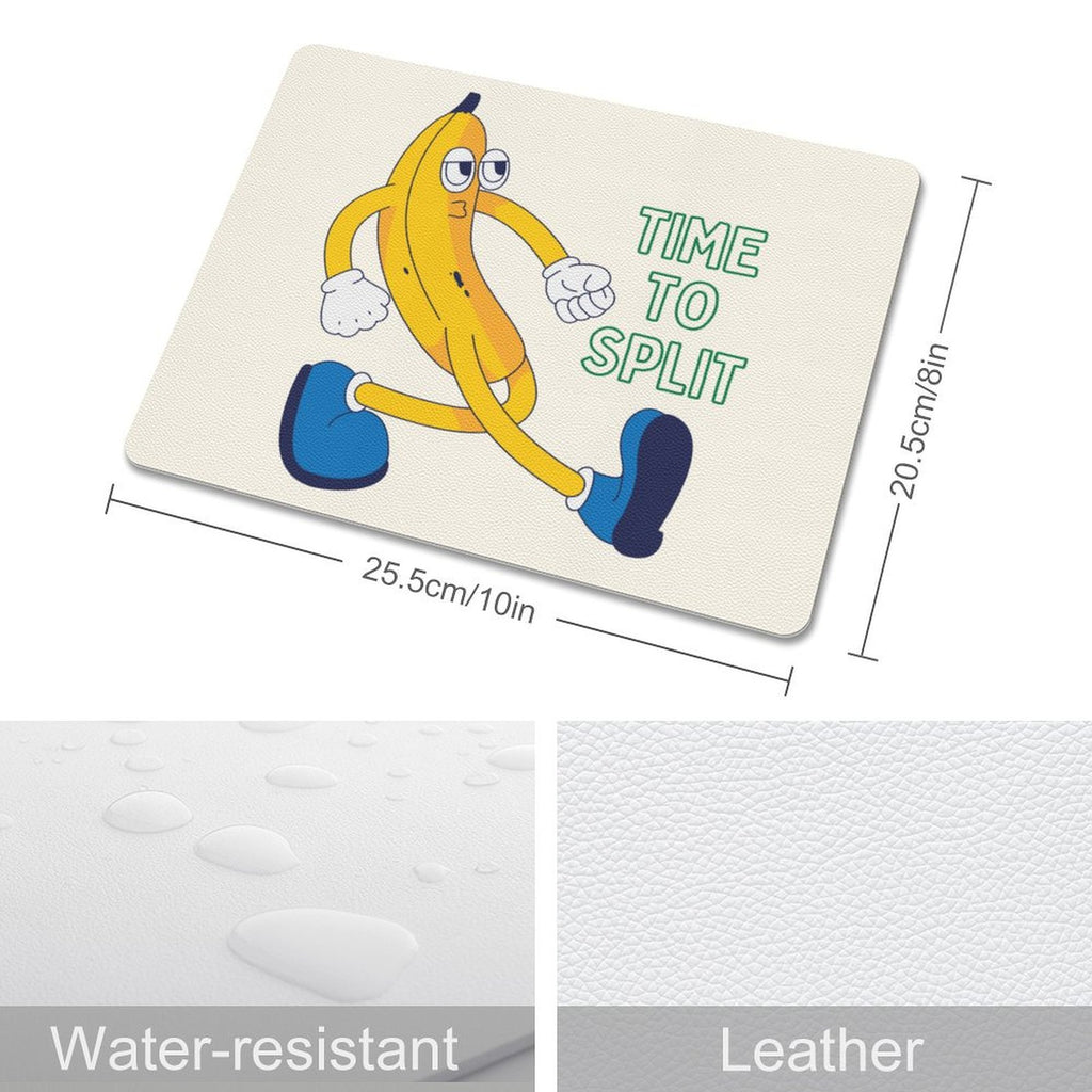 Banana, Time To Split Leather Mouse Pad Leather Mouse Pad Food Printed Offshore