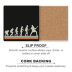 Guitarist Evolution - Ceramic Coasters (Square) Ceramic Coasters Music Printed Offshore