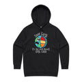 Save Earth, It's The Only Planet With Cake Women's AS Colour Hoodie Black Womens Hoodie Environment Food Printed In Australia