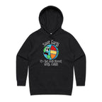 Save Earth, It's The Only Planet With Cake - Womens Hoodie Black Womens Hoodie Environment Food Printed In Australia