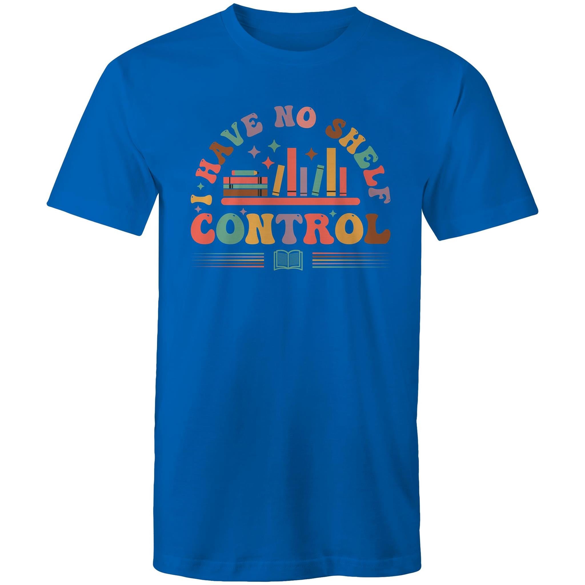I Have No Shelf Control, Books - Mens T-Shirt Bright Royal Mens T-shirt Printed In Australia Reading