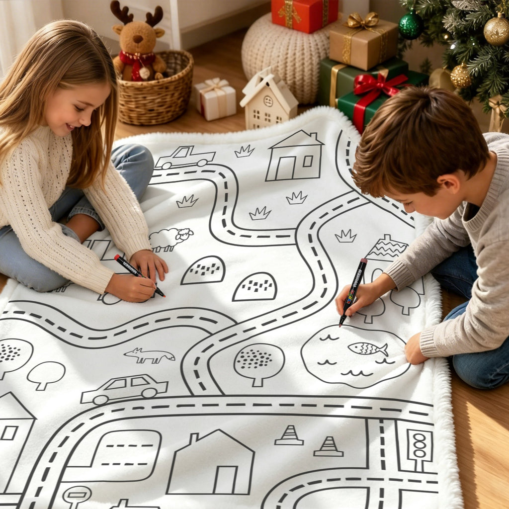 Around The Neighbourhood Colour Your Own Blanket 100×150cm