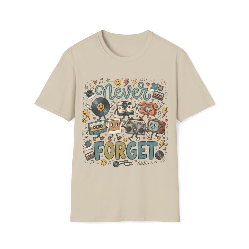 Never Forget Retro Unisex T-Shirt Unisex Adult T-shirt Globally Fulfilled Music Retro