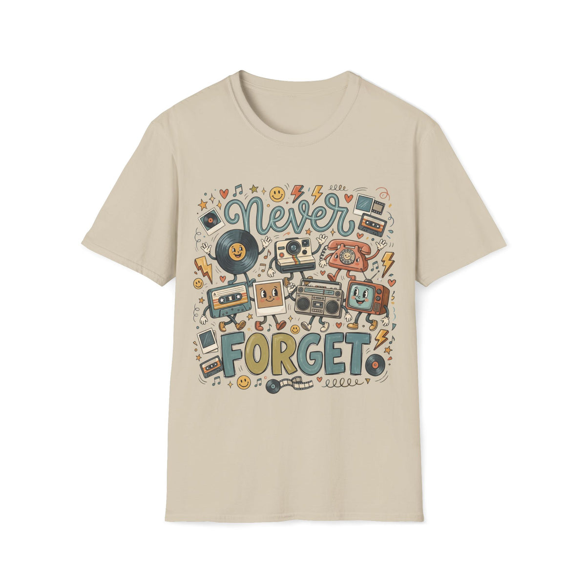 Never Forget Retro Unisex T-Shirt Unisex Adult T-shirt Globally Fulfilled Music Retro