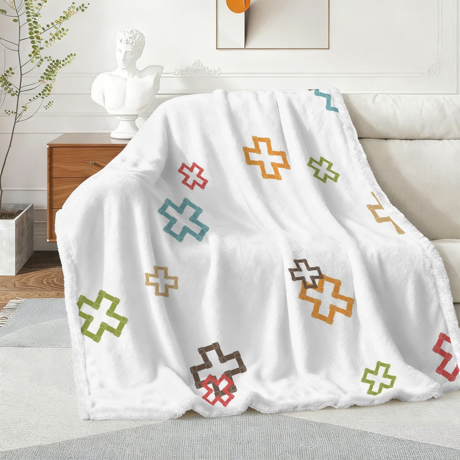 Plus And X - Double-Layer Fleece Blanket 51"x59"