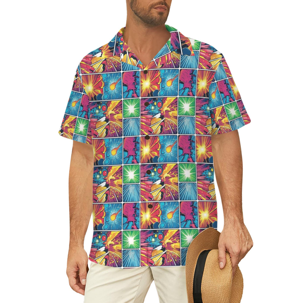 Comic Book Squares Men's Hawaiian Shirt