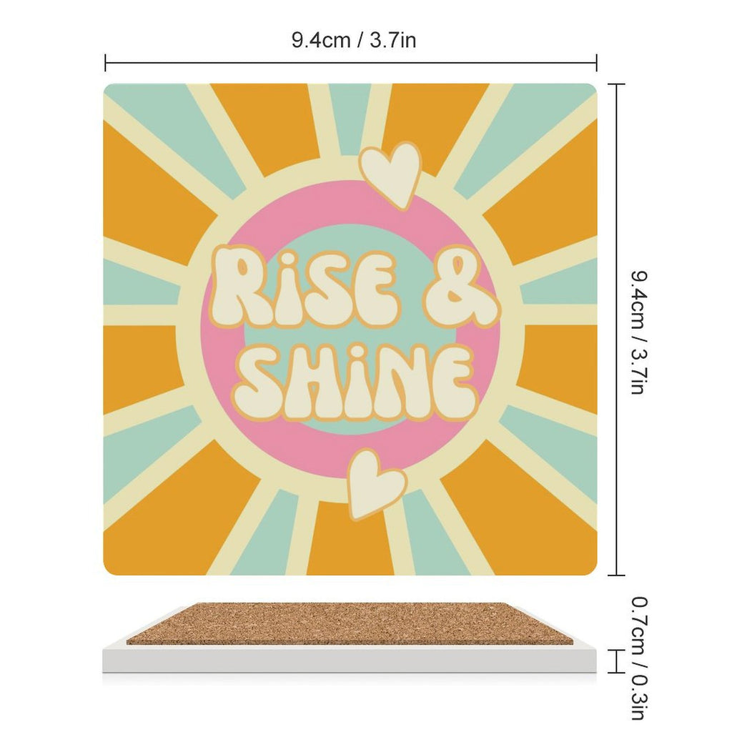 Rise And Shine - Ceramic Coasters (Square) Ceramic Coasters Printed Offshore