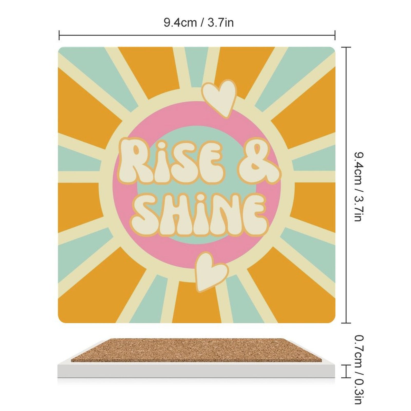 Rise And Shine - Ceramic Coasters (Square) Ceramic Coasters Printed Offshore