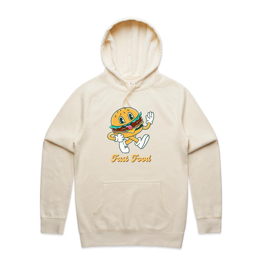 Fast Food - Mens Hoodie Ecru Mens Hoodie Food Printed In Australia