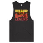 Husband, Dad, Barista, Legend Men's AS Colour Tank Top Coal Drop Arm Tank Top Coffee Dad Printed In Australia