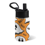 Halloween Ghost Boo 12oz Kids Water Bottle with Straw Lid