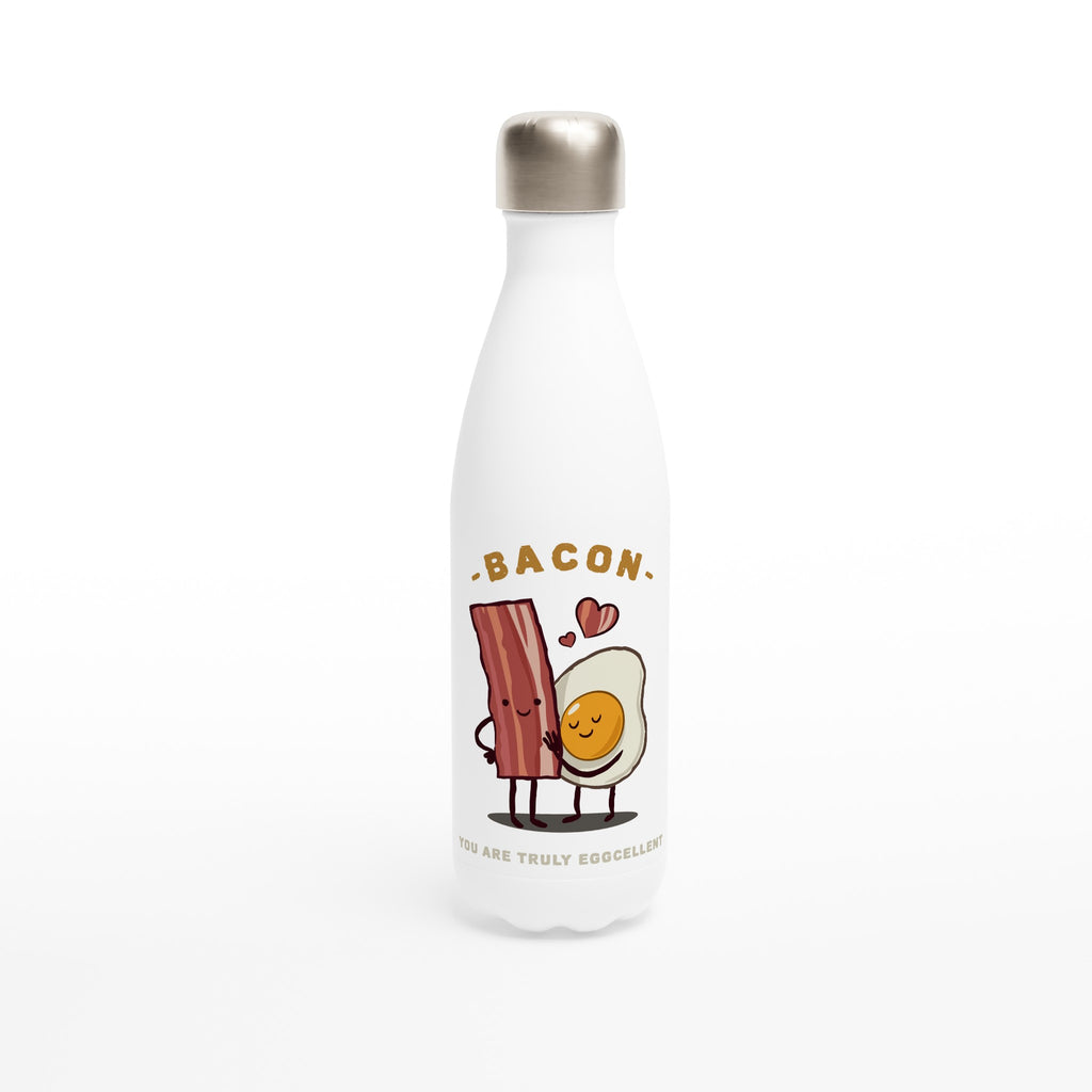 Bacon, You Are Truly Egg-cellent - White 17oz Stainless Steel Water Bottle Default Title White Water Bottle Food Globally Fulfilled