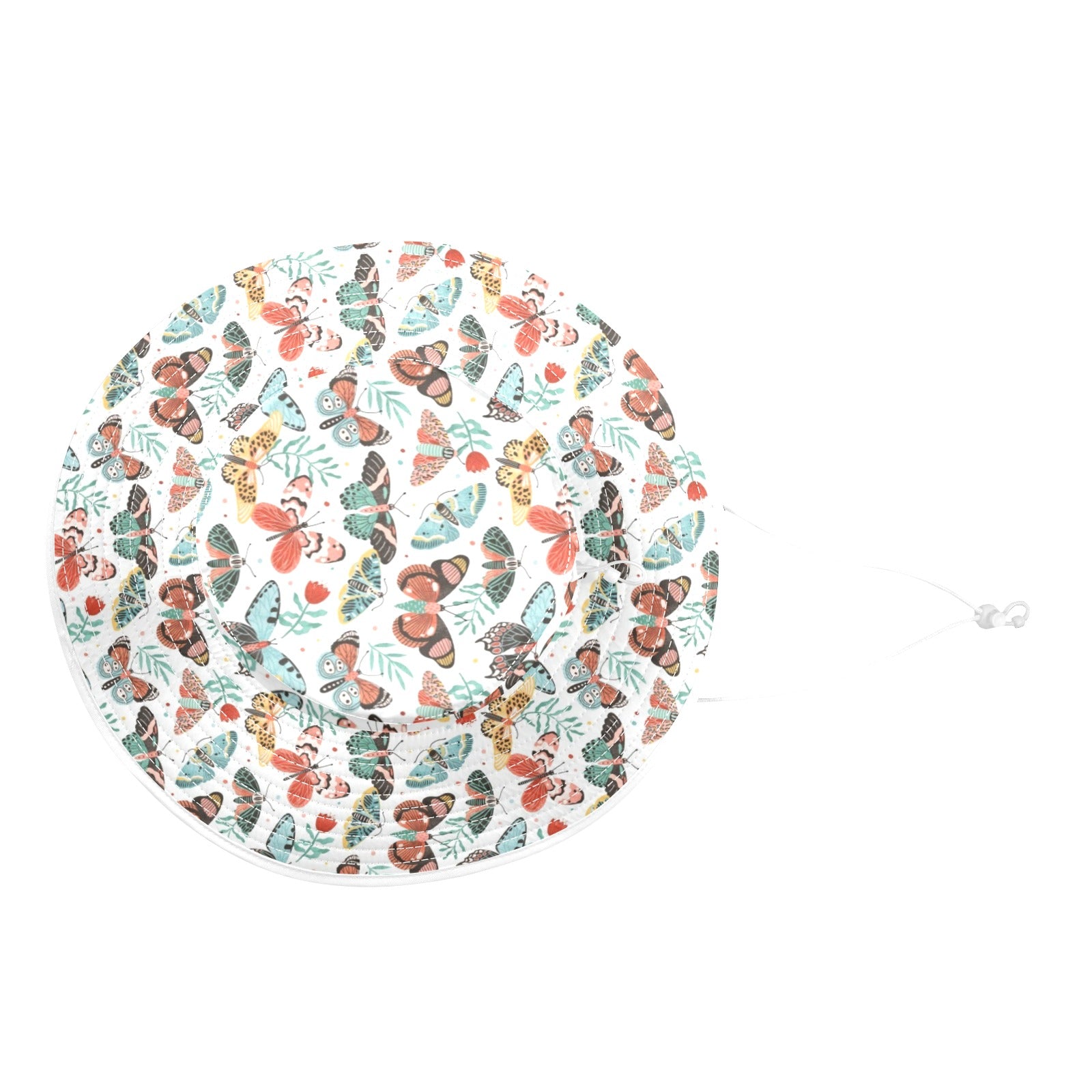 Pretty Moths And Butterflies Wide Brim Bucket Hat Wide Brim Bucket Hat animal Printed Offshore