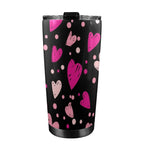 Pink Hearts - 20oz Mobile Tumbler with Lid (Black Lock)