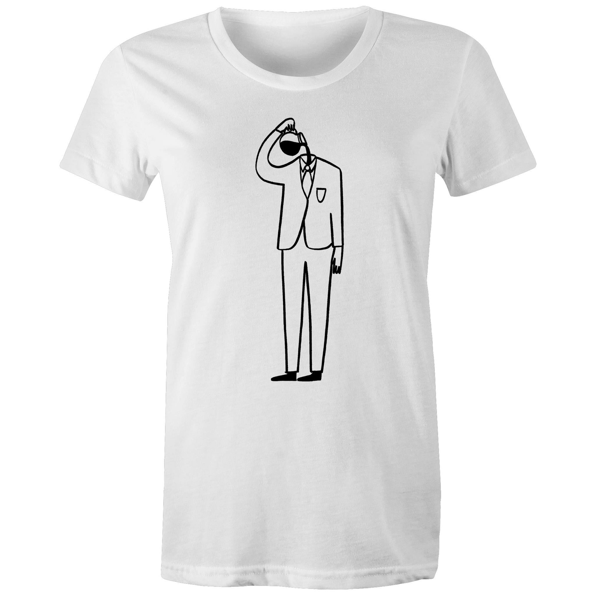 Coffee Brain - Womens T-shirt White Womens T-shirt Coffee Printed In Australia